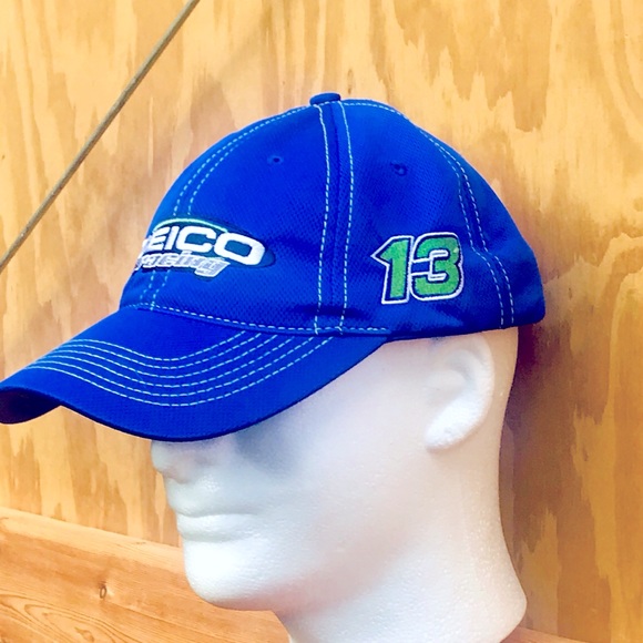 Casey Mears #13 Geico Germain Racing Baseball Cap Adult Large One-Fit Blue - Picture 2 of 15
